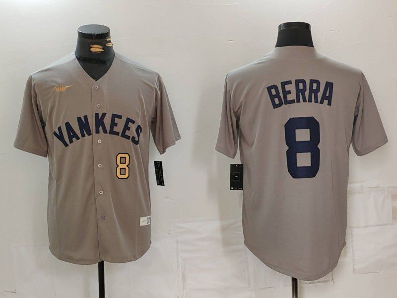 Men New York Yankees #8 Barra Grey Game 2024 Nike MLB Jersey style 8192